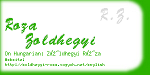 roza zoldhegyi business card